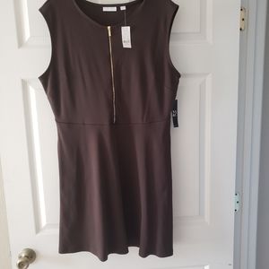 Women's XL Brown Zippered  Dress